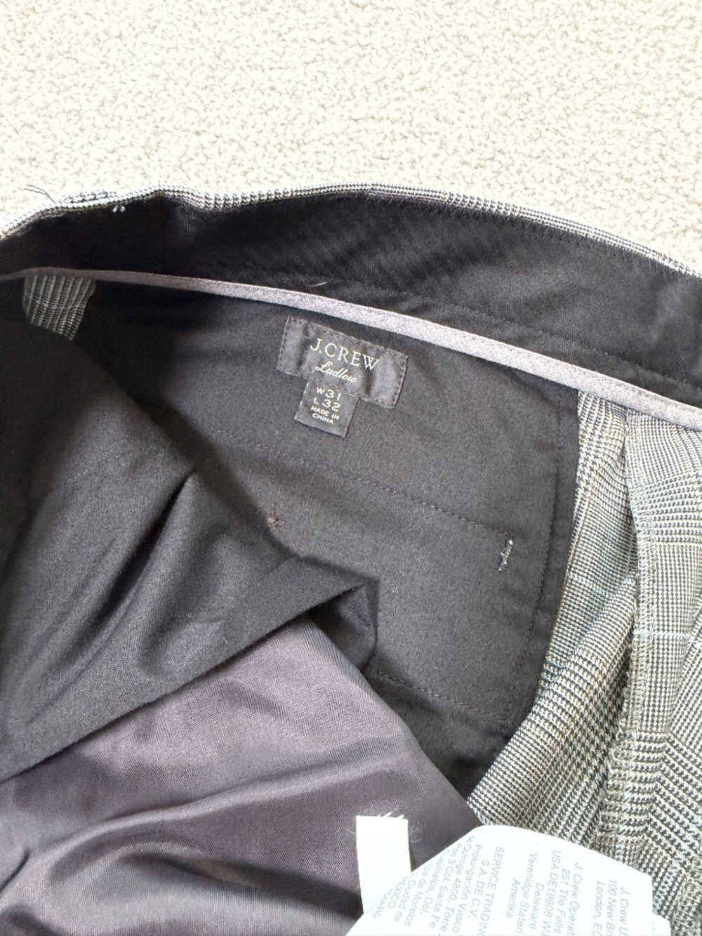 J Crew Ludlow Slim Glen Plaid Grey Dress Pants 31x32 EUC - Picture 8 of 14